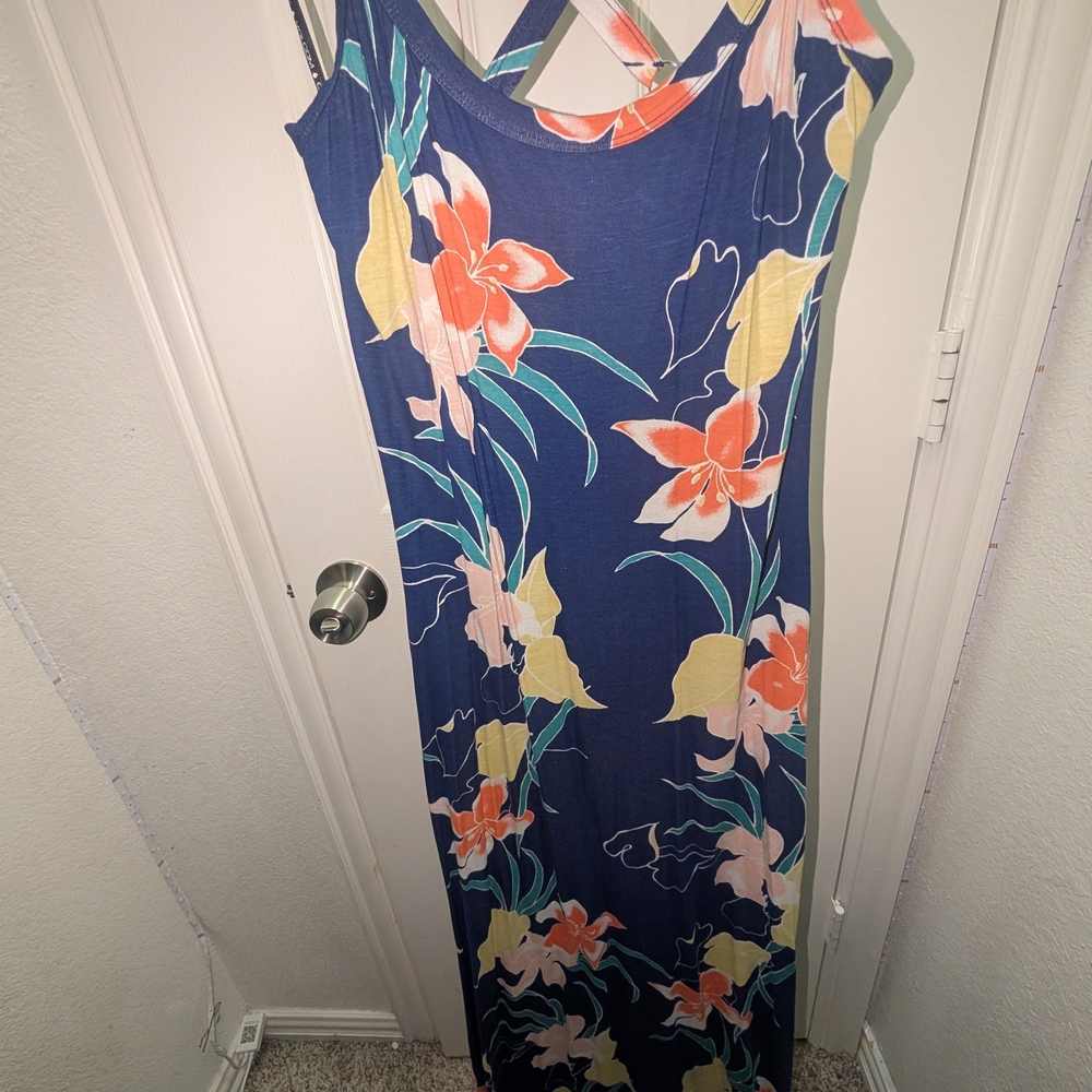 Floral Maxi Dress in Navy